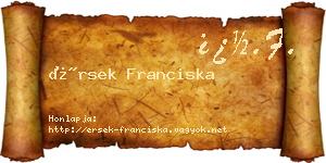 Érsek Franciska névjegykártya